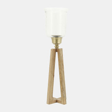 16600-01#Wood, 23"h Torch Candle Holder, Natural