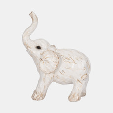 14876-07#11" Elephant Figurine , White