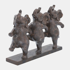 16887#Resin, 7"h Dancing Elephants, Bronze