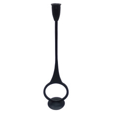 16928-03#Metal, 16"h Round Taper Candle Holder, Black