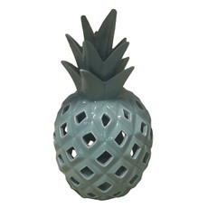 16958-02#Cer, 10" Cut-out Pineapple, Seafoam