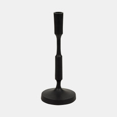 16976-03#Metal, 12"h Taper Candle Holder, Black