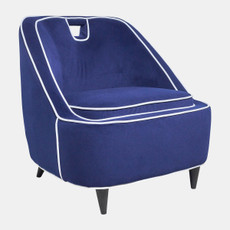 17050-01#Two-toned Accent Chair - Dark Blue  Kd