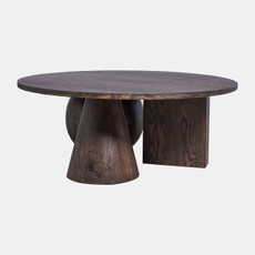 17098#Geometric Shaped Legs Coffee Table, Brown Kd