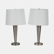 50698-01#Metal,s/2,25"h,slim Cone Table Lamps,nickel