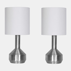 50706-02#Metal,s/2,24"h, Nickel Table Lamps