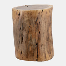 17113#Wood, 19"h, Log Stool, Natural Finish