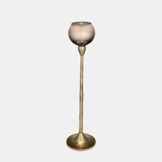 17170-02#Glass, 21"h Tealight Holder, Champagne