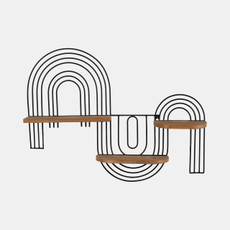 17338#Metal/wood, 24" Loopy Wall Deco, Brown/black