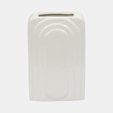17442-03#Dol, 7" Rectangular Vase, White