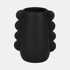 17448-05#Dol, 7" Eared Vase, Black