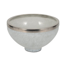 17454-01#Glass,10",bowl W/ring Deco,white