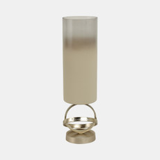 17489-01#Glass,18",hurricane W/sphere Base,white/gold