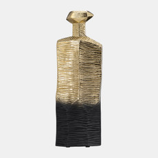 17500-03#Metal,20",rigged Vase,gold/black
