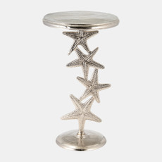 17706-01#Metal, 14"d/25"h, Silver Starfish Side Table, Kd
