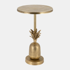 17707-02#Metal, 15"d/24"h, Gold Pineapple Side Table, Kd