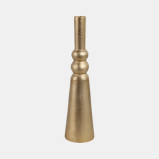 17762#Metal,21"h,abstract Pillar Vase,gold