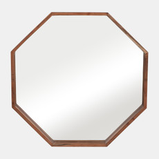 17805#Wood,30x30, Octagon Shaped Mirror,cherry