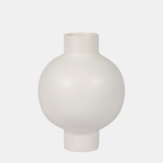 17926-04#Cer, 11"h Bubble Vase, Creme