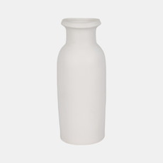 17929-03#Cer, 20"h Tall Slim Vase, White