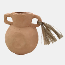 17955#Terracotta 8"h, Texture Vase
