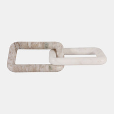 17969#10x4" 2 Marble Square Links, White/onyx