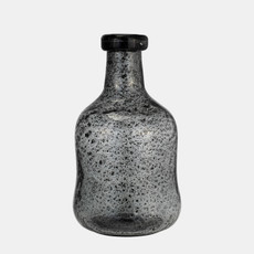 17983-01#Glass, 11h" Irregular Shape Vase, Smoke