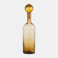 18002-02#Glass, 20" Bottle W/ Stopper Amber