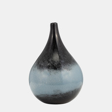 18008-03#Glass, 12" Vase Blue Ombre
