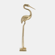 18023#Metal, 32"h Casted Heron, Gold