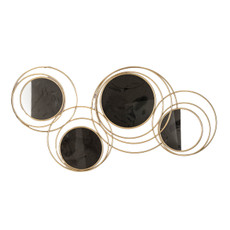 18073#Metal 41" Mirrored Loops Wall Decor, Gold Wb