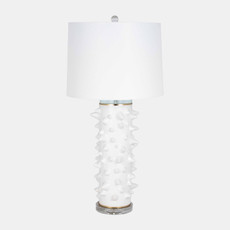 51238-01#Ceramic 31" Spikey Table Lamp, White