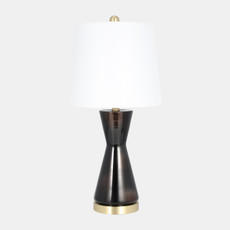 51244#Glass, 24" Concave Table Lamp, Black