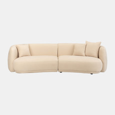 18096-01# 4-seat Curved Sofa, Ivory/beige 2boxes