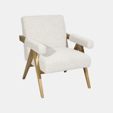17051-04#Wood, Scandinavian Accent Chair, Ivory