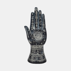 18106-01#Resin, 10" Tattoo Hand, Black