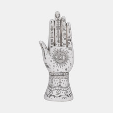 18106-02#Resin, 10" Tattoo Hand, White
