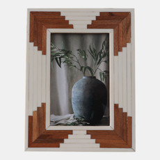 18119-01#Resin, 4x6 Cascading Wood Photo Frame, White