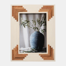 18119-02#Resin, 5x7 Cascading Wood Photo Frame, White
