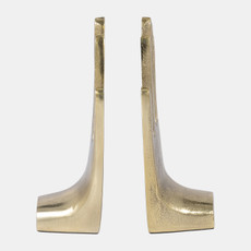 18138#Metal, S/2 7" Hands Bookends, Gold