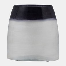 18155-02#Glass, 11" Ombre Vase, Blue