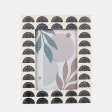 18165#Resin, 5x7 Black Arches Photo Frame, Ivory/black