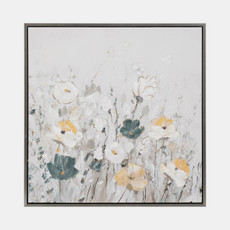 70264#40x40 Framed Handpainted  Floral, Multi