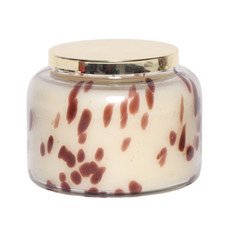 80145-06#5" 22 Oz Cinnamon Speckle Glass Lid Candle, Brown