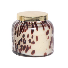 80146-06#3" 10 Oz Cinnamon Speckle Glass Lid Candle, Brown