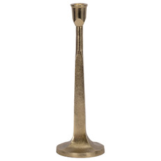18202-01#Metal, 12" Squared Off Taper Candleholder, Gold