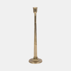 18202-02#Metal, 16" Squared Off Taper Candleholder, Gold