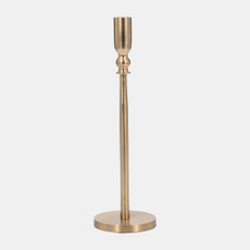 18191-02#Metal, 12" Traditional Taper Candleholder, Gold