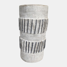 18237-01#Paper Mache, 25" Floor Vase, Ivory