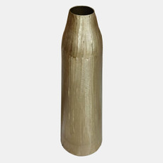 18248-02#Metal, 31" Hammered Floor Vase, Gold
